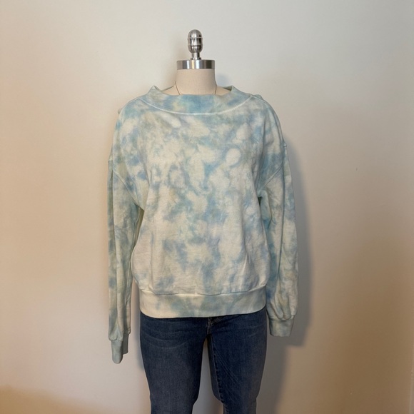 Anthropologie Tops - Anthropologie Blue Tie-Dye Sweatshirt